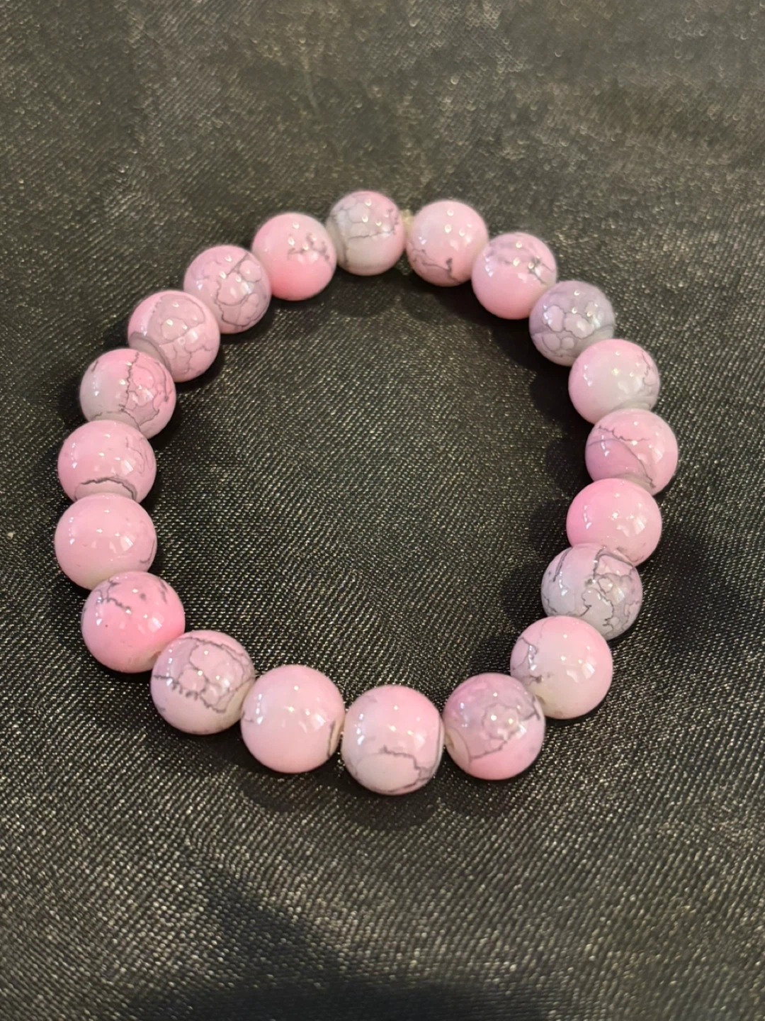 Pink Beaded Stretchy Bracelet