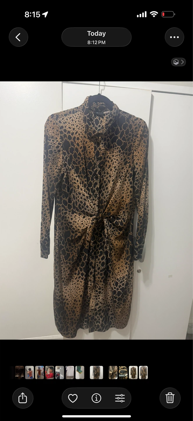 Alfani Leopard Print Button-Down Shirt Dress Size 10 - photo 2