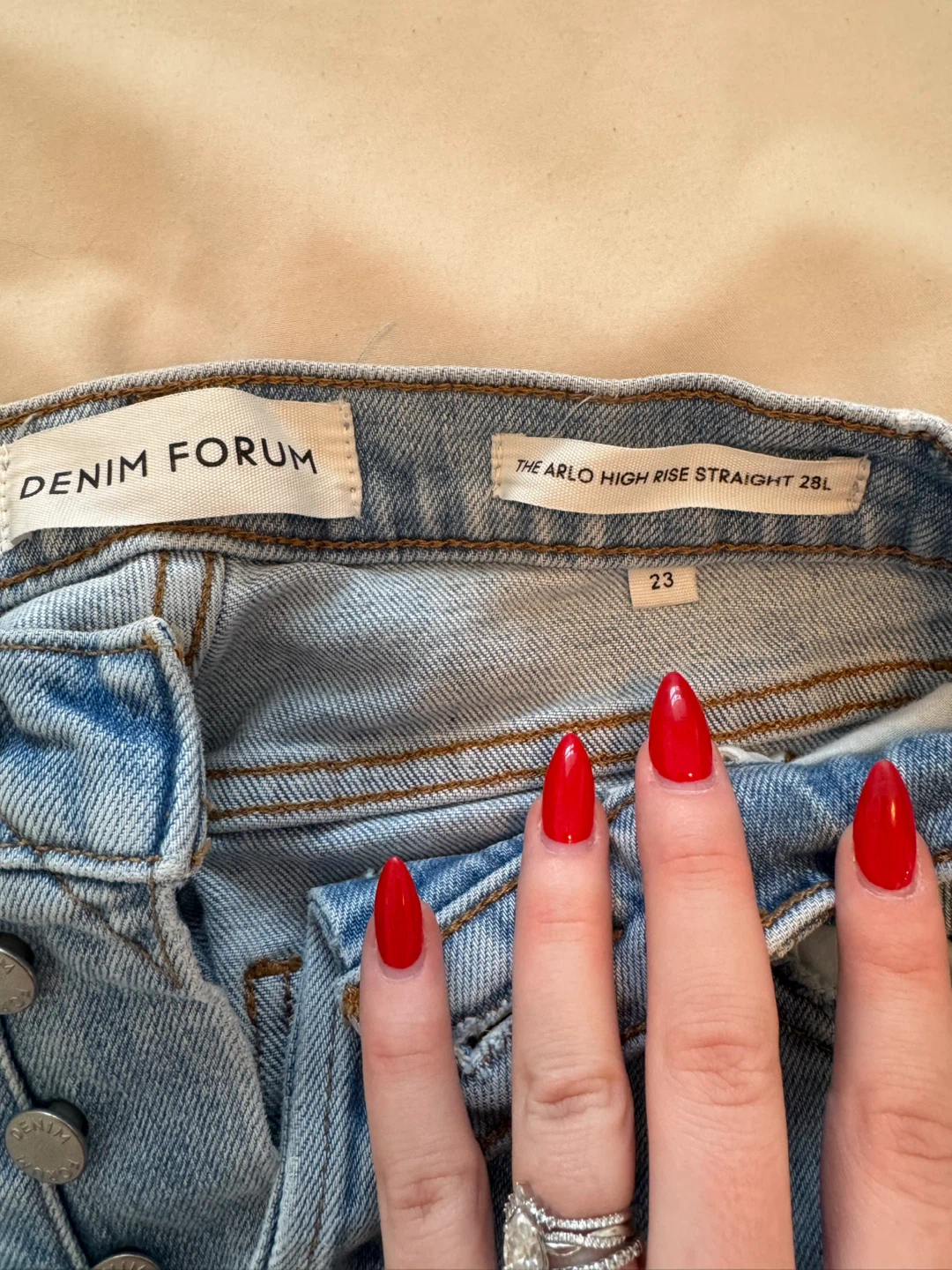 Denim forum arlo high rise straight jeans - photo 3