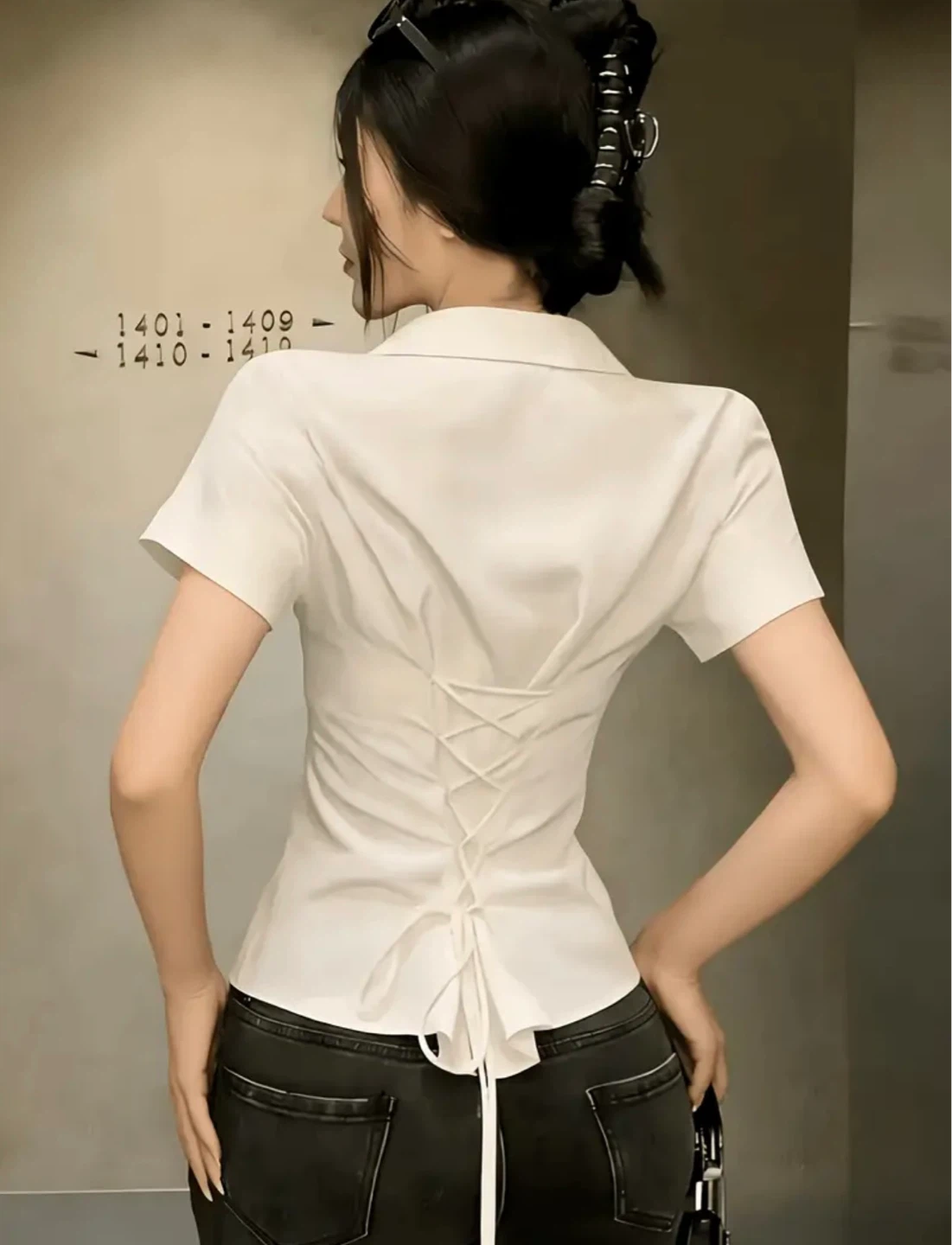New Women's White Corset Button-Up Shirt - photo 3