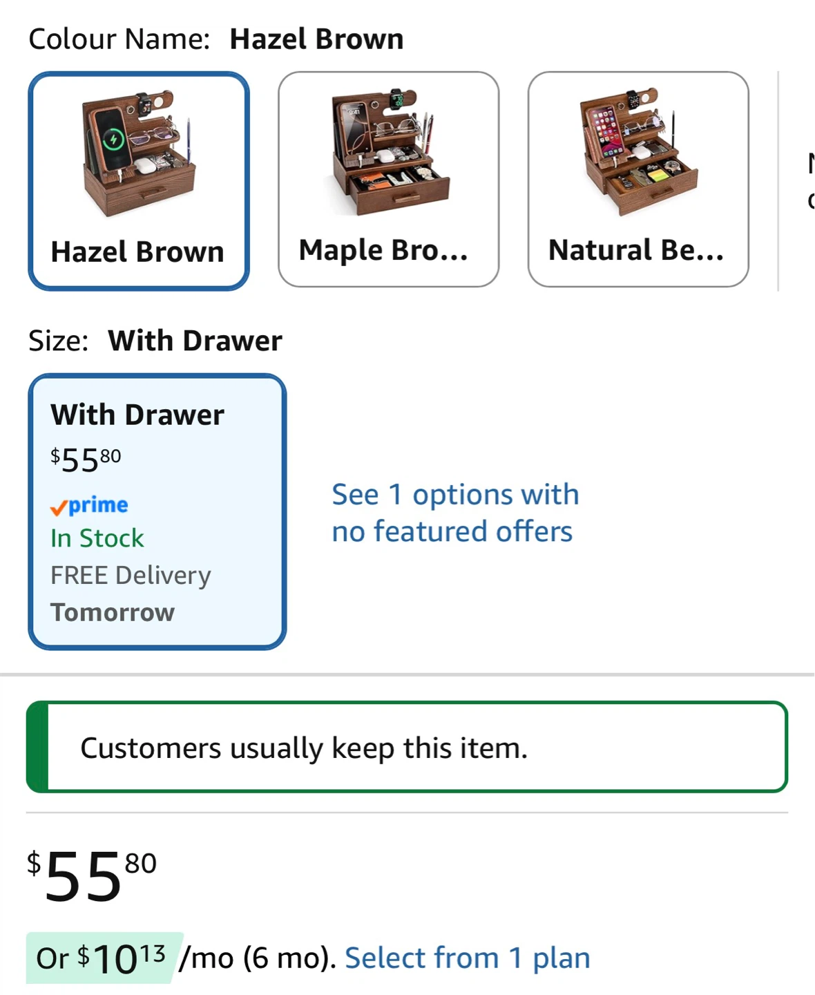 Wooden Nightstand Organizer - Hazel Brown - photo 4