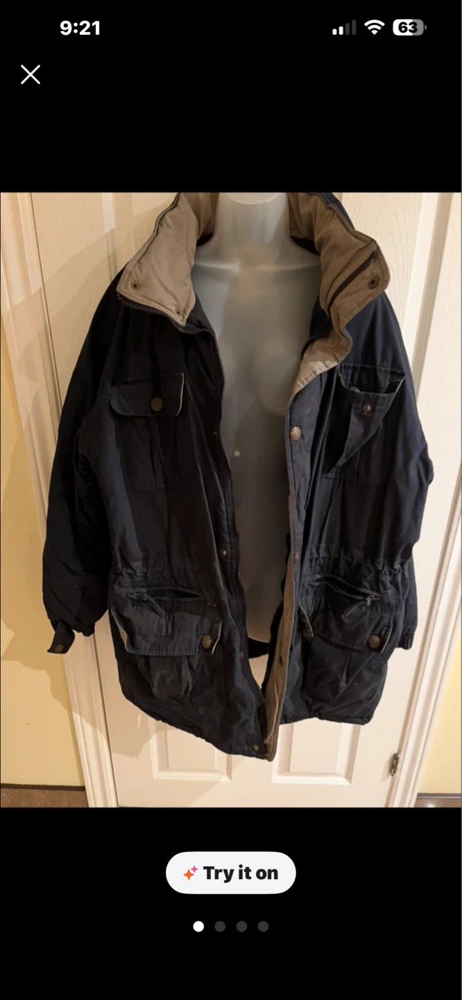 Navy Blue Winter Parka Jacket