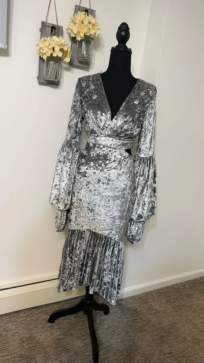 Crushed Velvet Sequin Dress