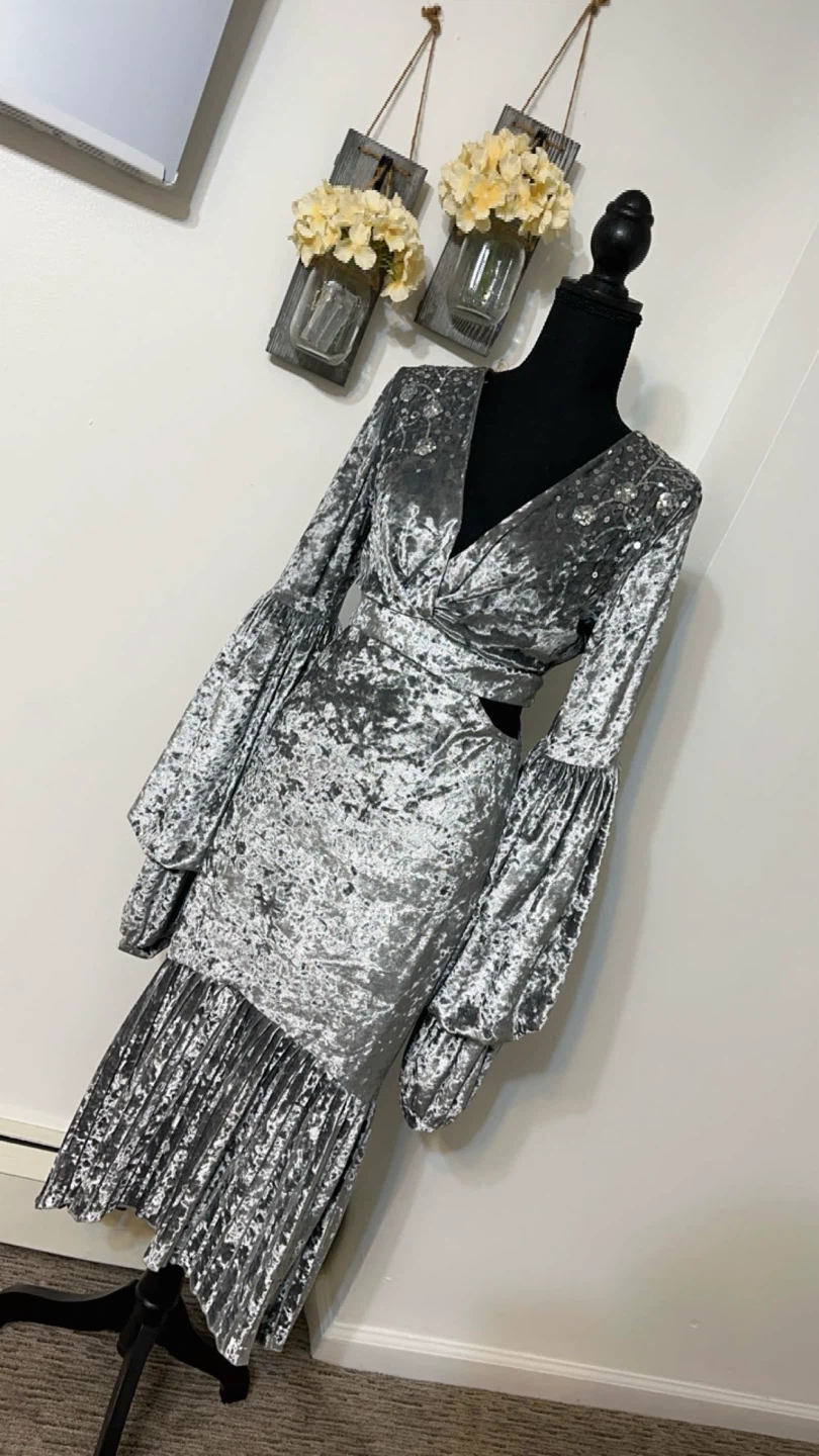 Crushed Velvet Sequin Dress - photo 3