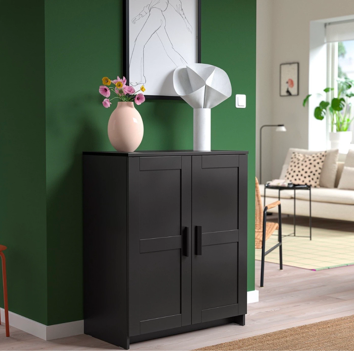 IKEA HEMNES 2-Door Cabinet - Black