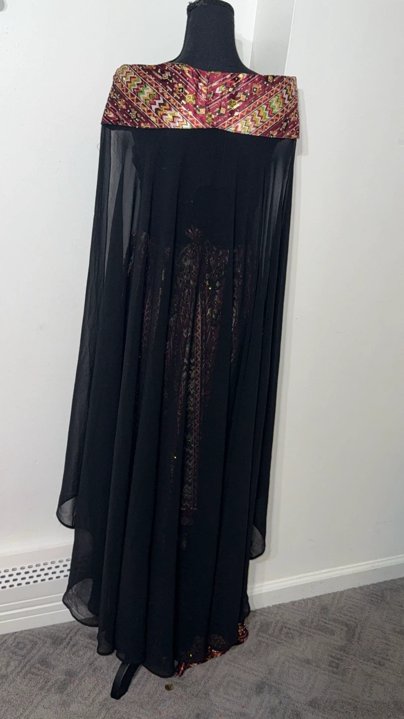 Embroidered Velvet Dress with Coin Trim - photo 4