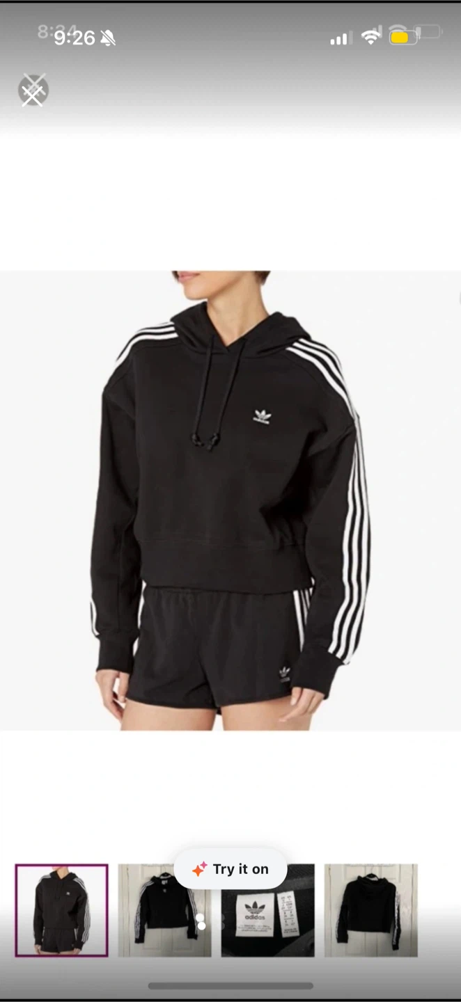 Adidas Originals Black Cropped Hoodie