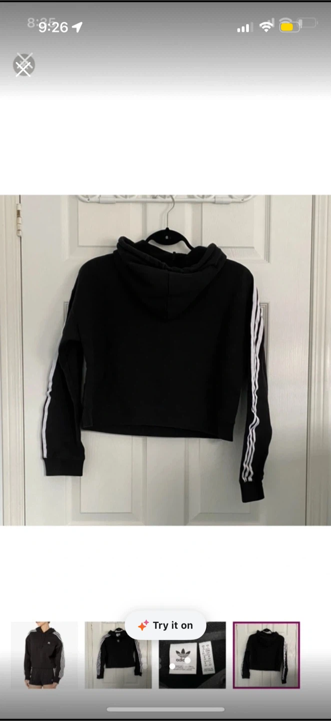 Adidas Originals Black Cropped Hoodie - photo 3