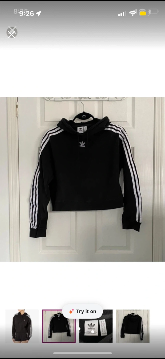 Adidas Originals Black Cropped Hoodie - photo 4