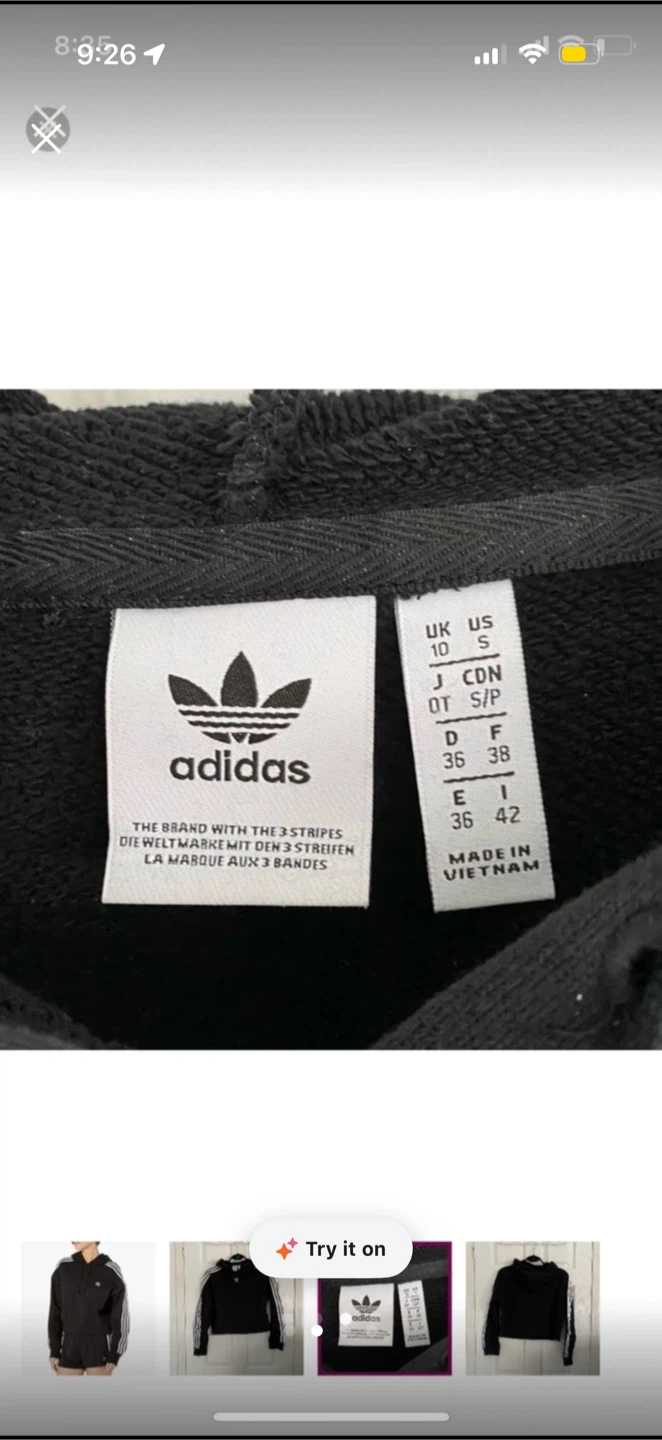 Adidas Originals Black Cropped Hoodie - photo 2