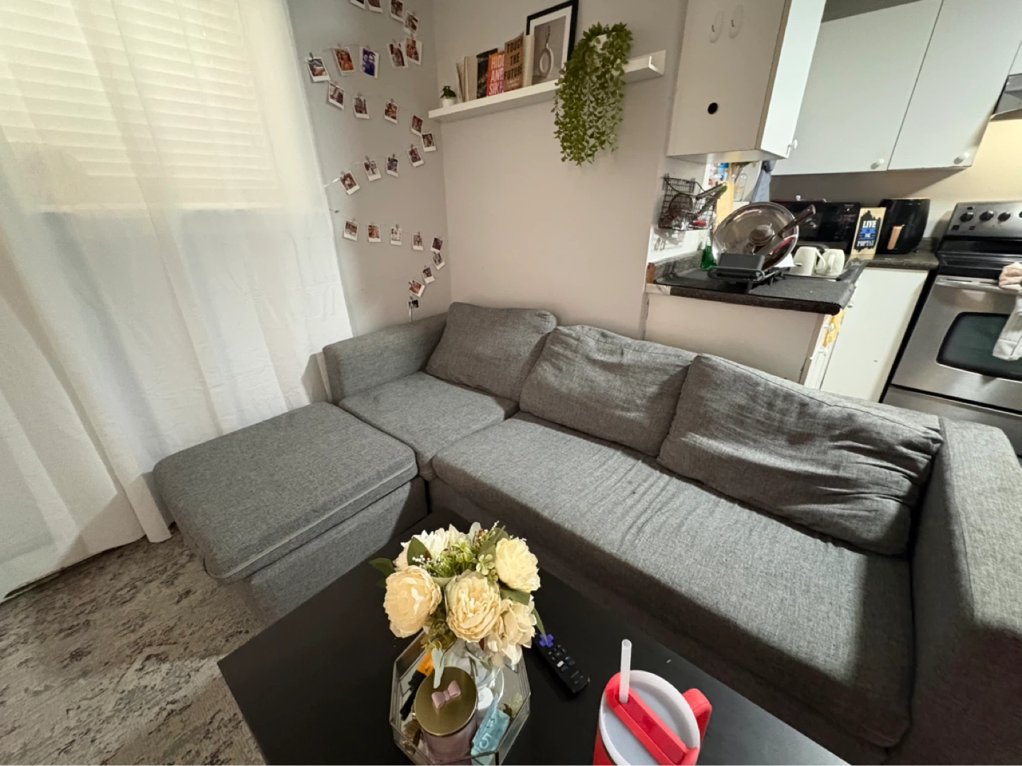 Grey Sectional Sofa with Ottoman