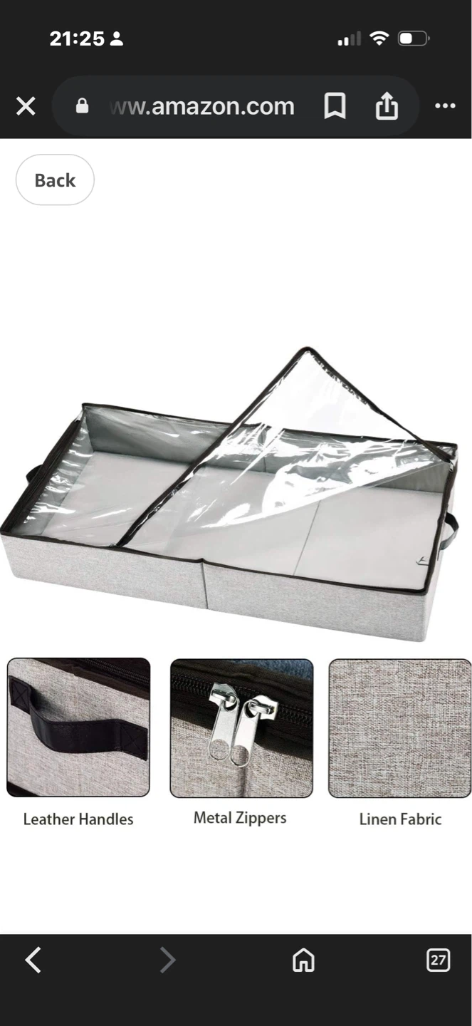 Under Bed Storage Organizer Box with Lid (Set of 2) - photo 2