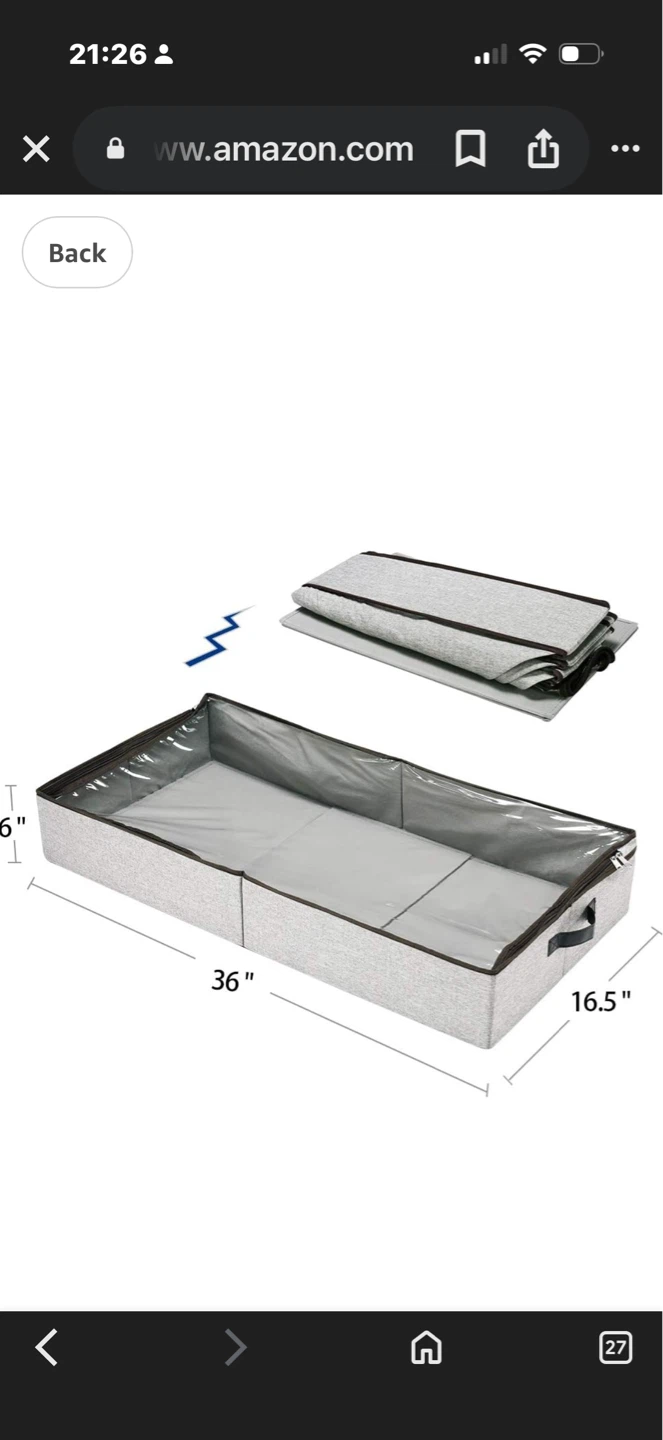 Under Bed Storage Organizer Box with Lid (Set of 2) - photo 4