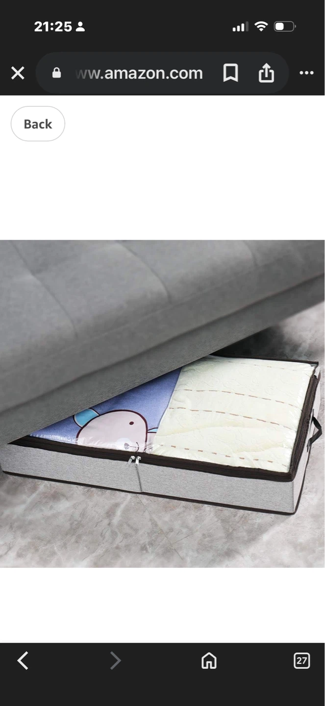 Under Bed Storage Organizer Box with Lid (Set of 2) - photo 3