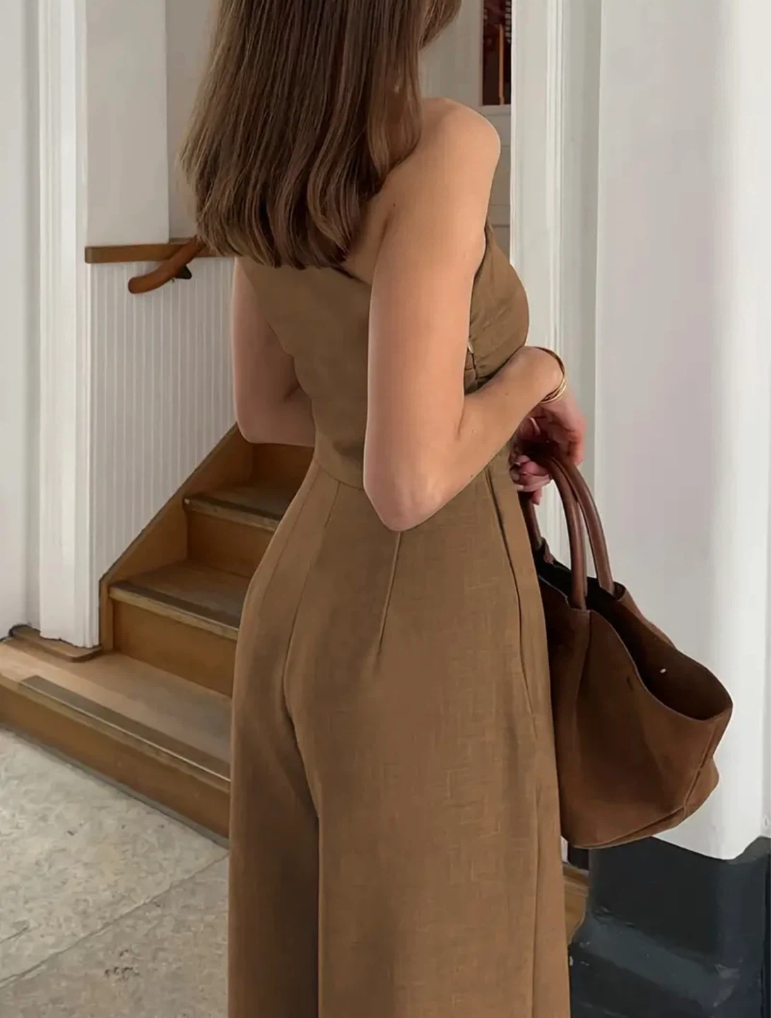 New Brown One-Shoulder Jumpsuit - photo 2