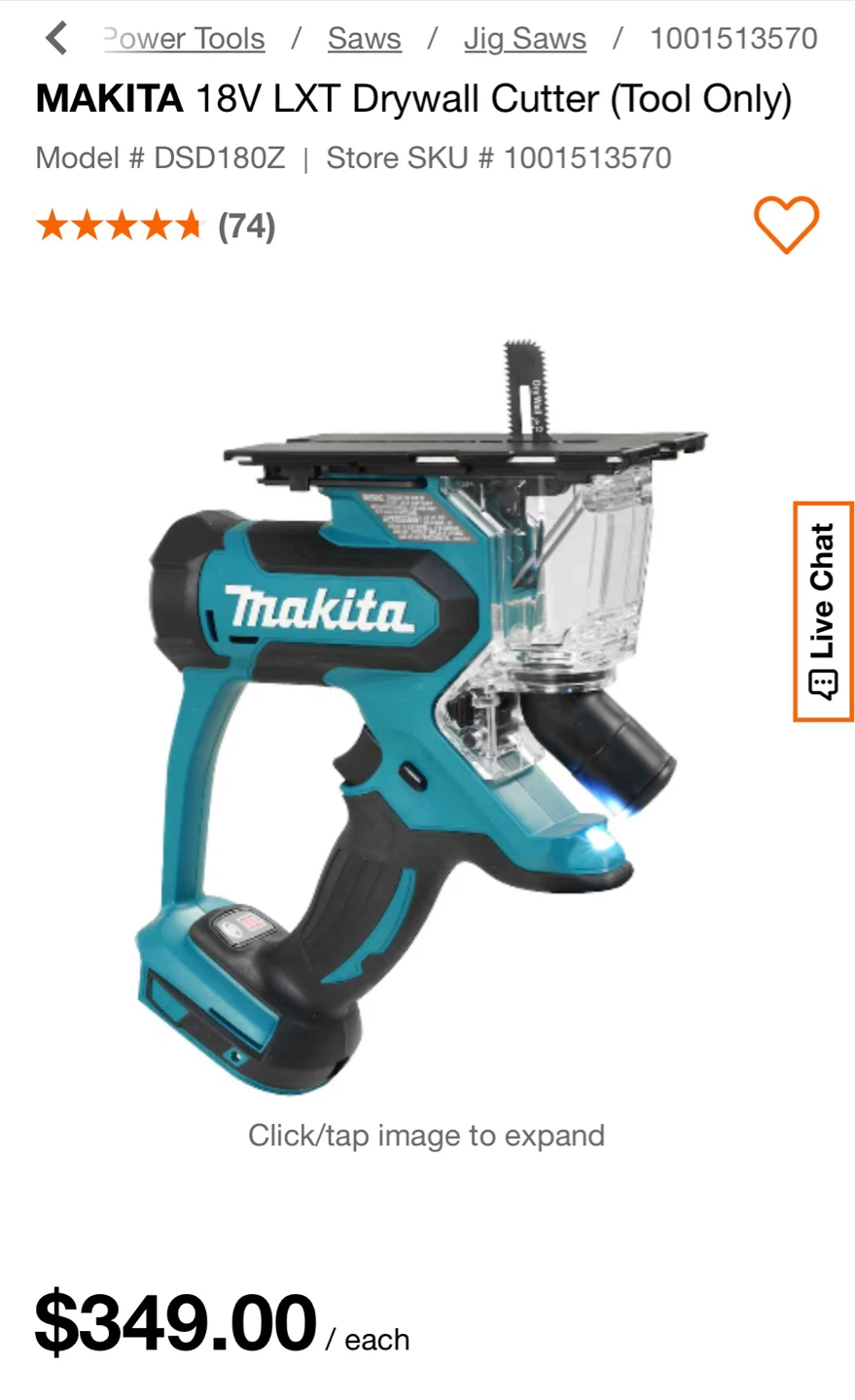 Makita 18V LXT Drywall Cutter DSD180Z (Tool Only)