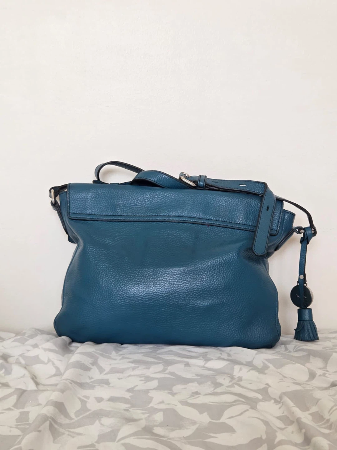 Blue TOUS Leather Shoulder Bag with Tassel - photo 2
