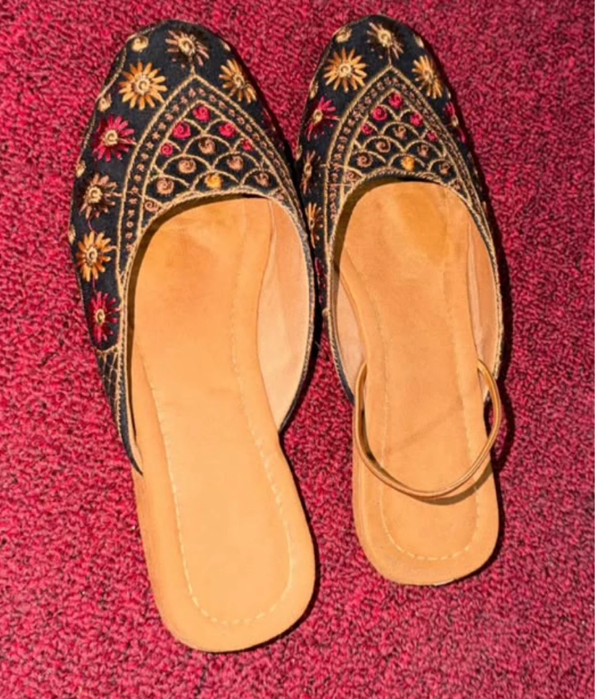 Embroidered Flat Mules