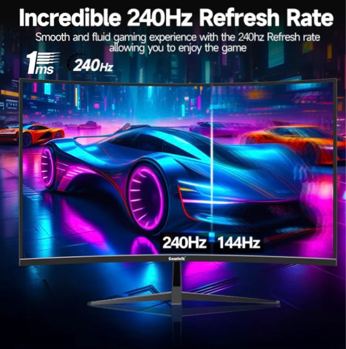 Gawfolk 32" Curved 240Hz Gaming Monitor - photo 3