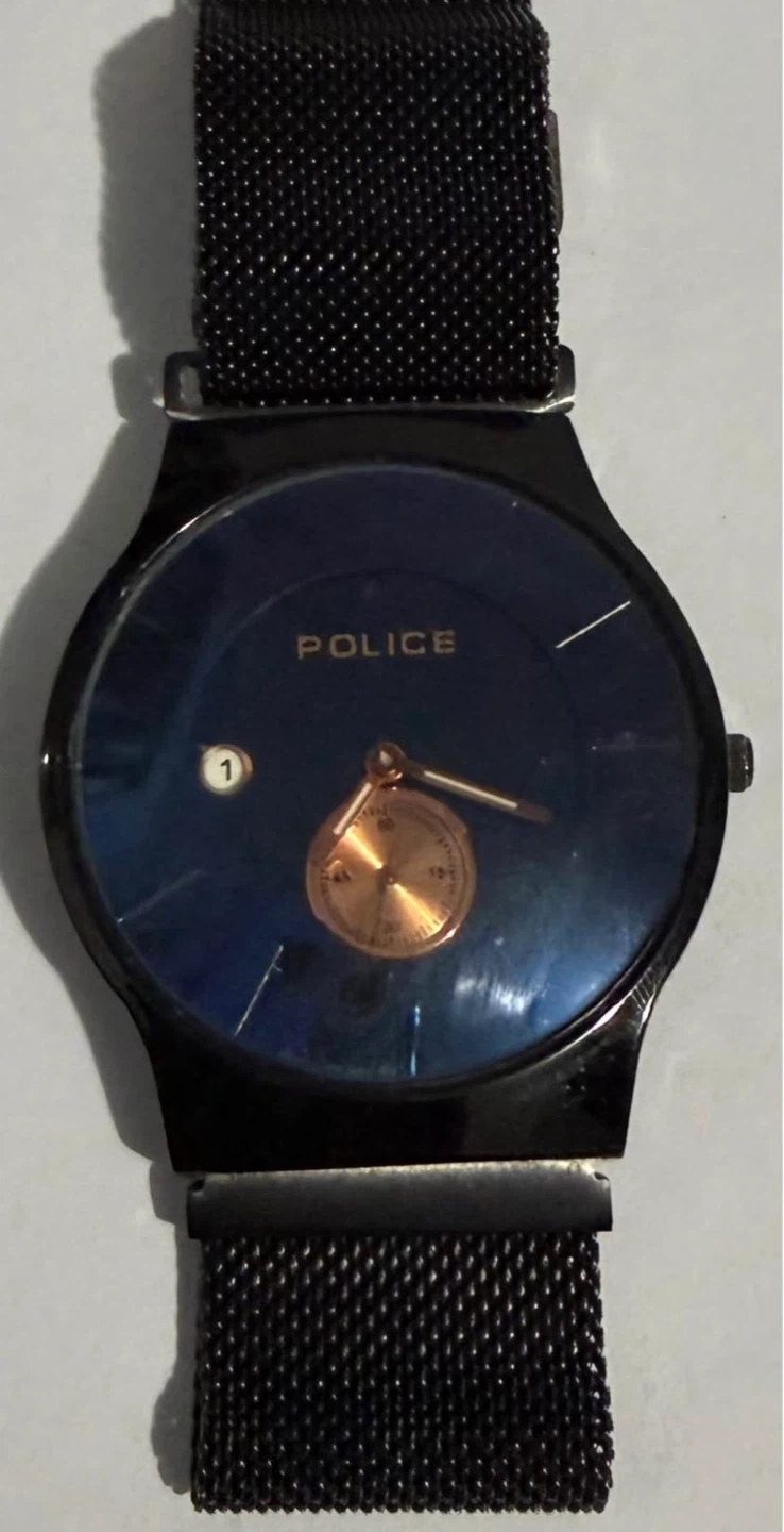 Police Men's Analog Watch - Black Mesh Band