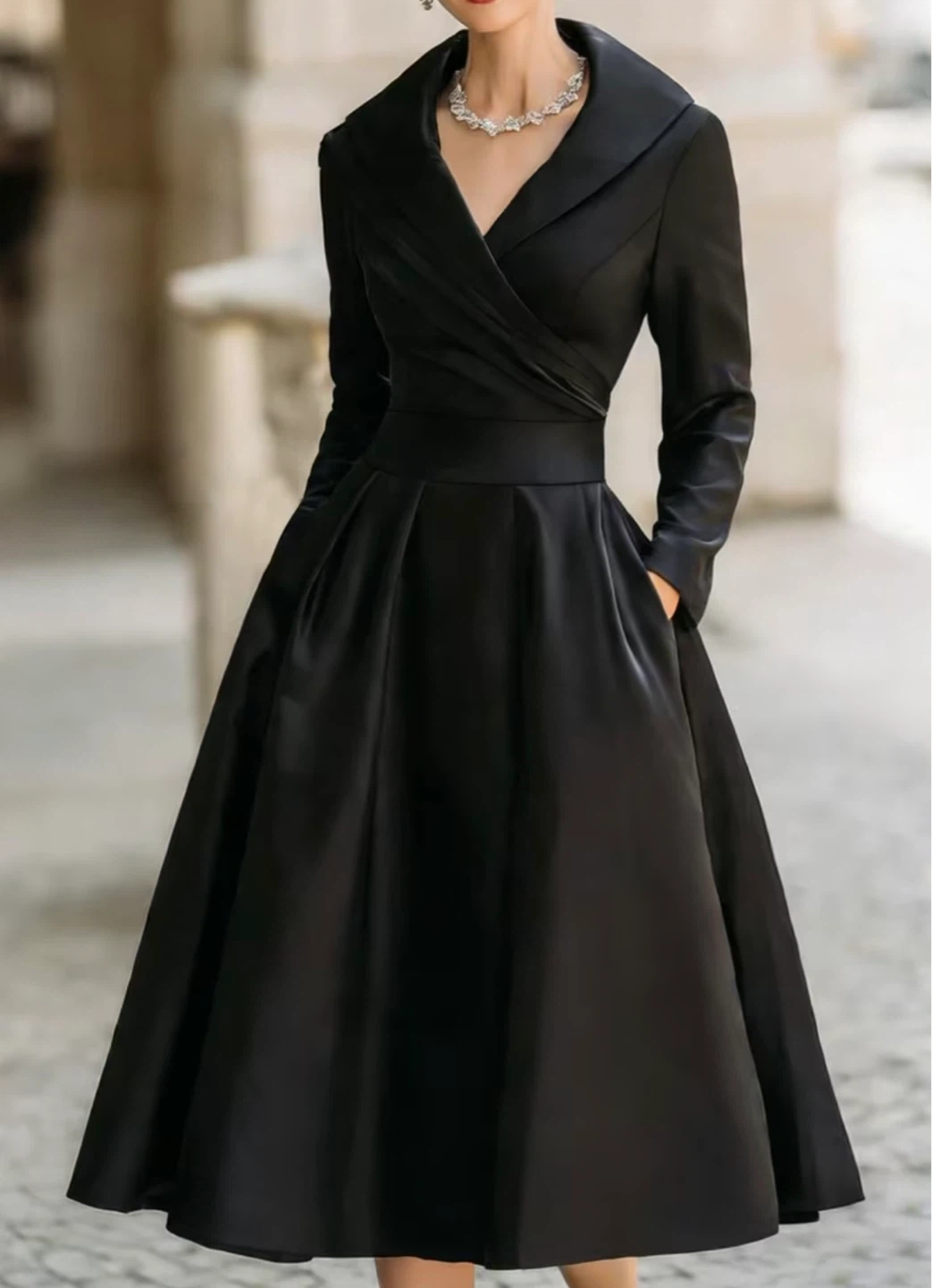 New Women's Black Long Dress