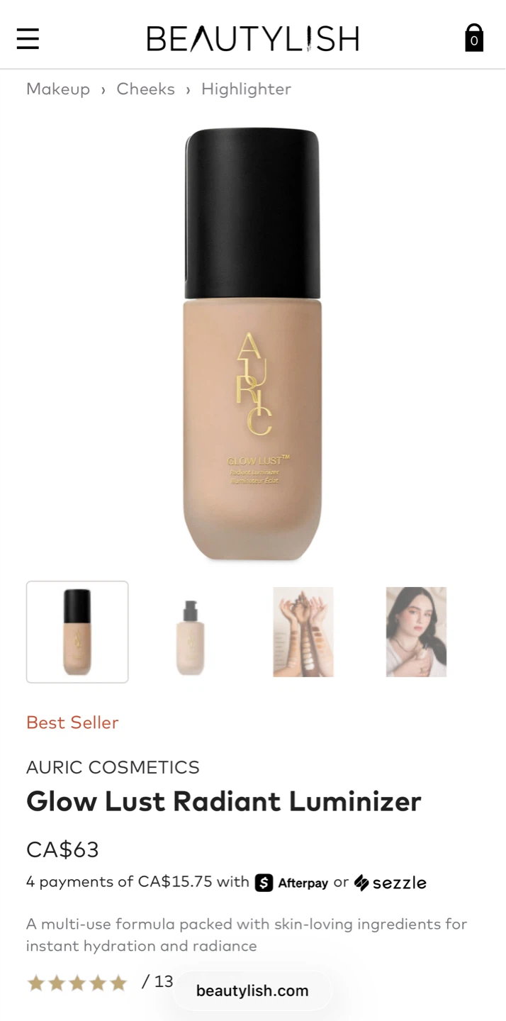 Auric Cosmetics Glow Lust Radiant Luminizer