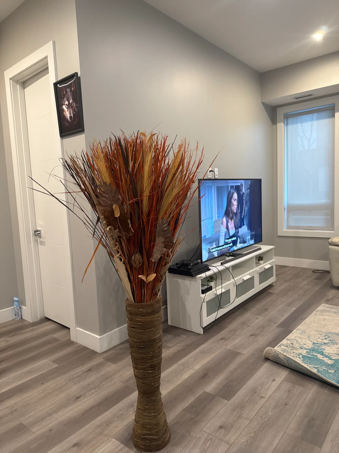 Tall Dried Grass and Feather Floral Arrangement - photo 3