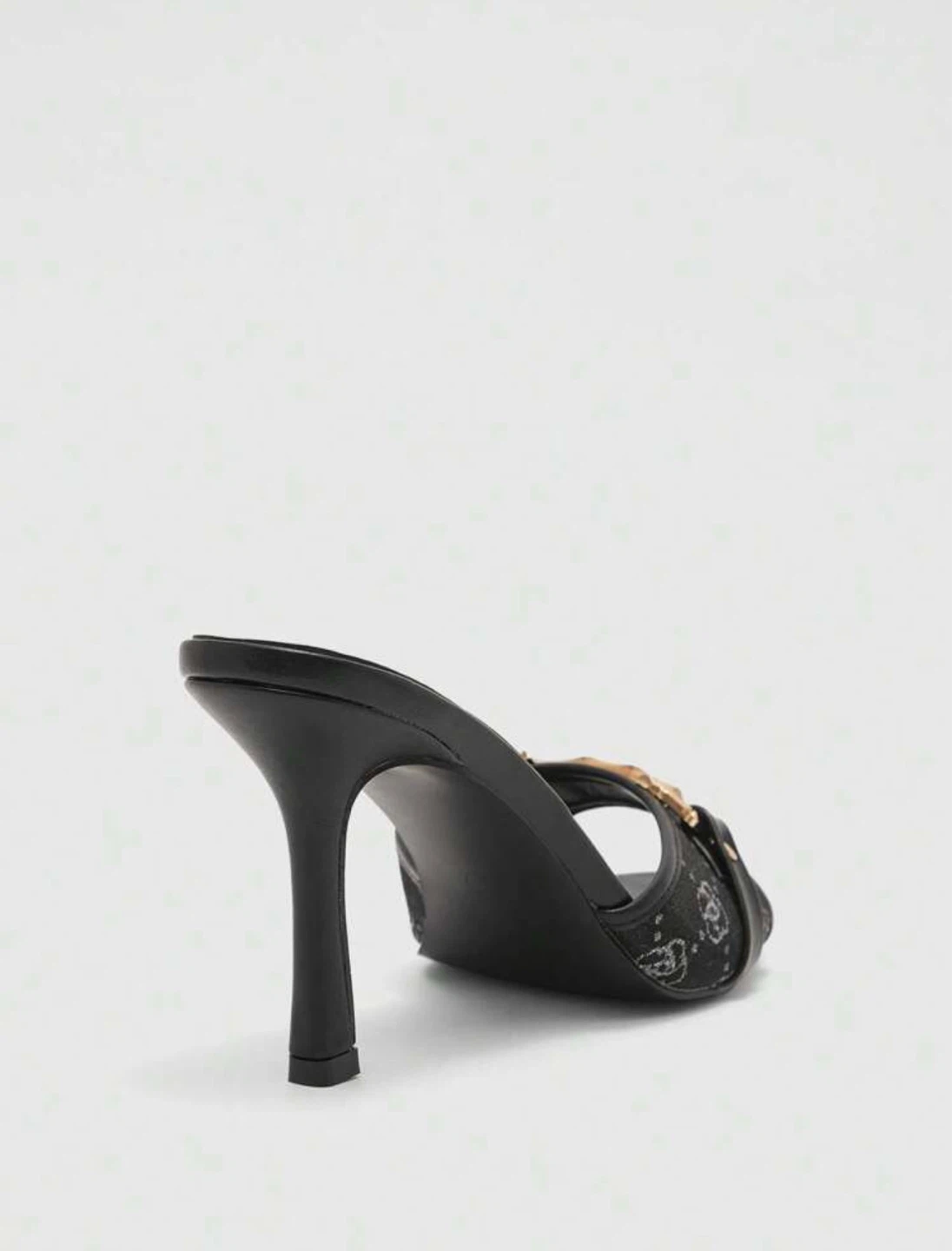 Black Kitty High Heels with Bamboo Detail - photo 4