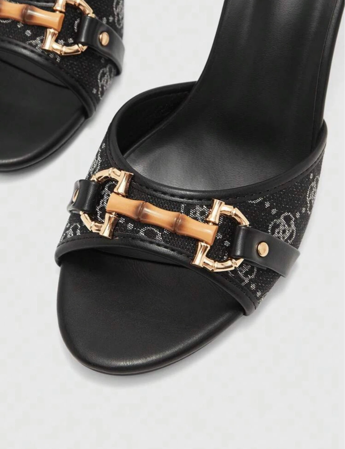 Black Kitty High Heels with Bamboo Detail - photo 3