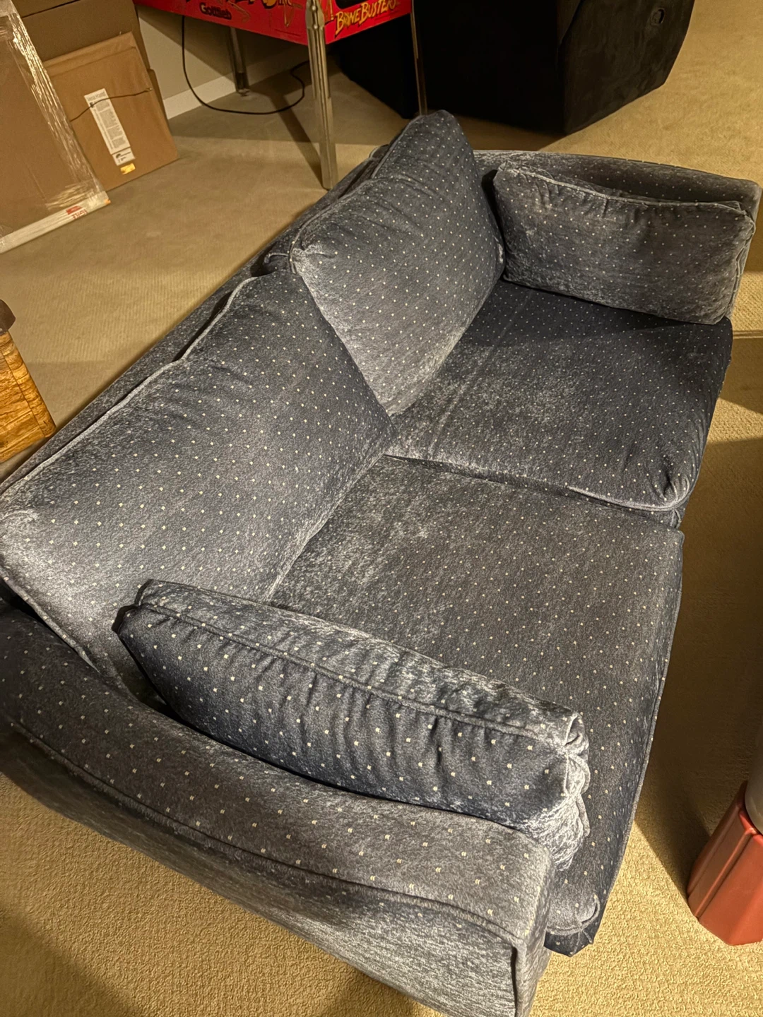 Blue Patterned Loveseat Sofa - photo 3