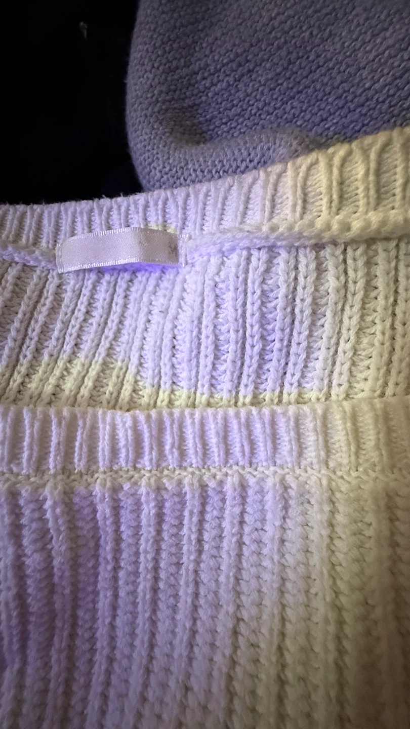 White Ribbed Knit Sweater GU - photo 2