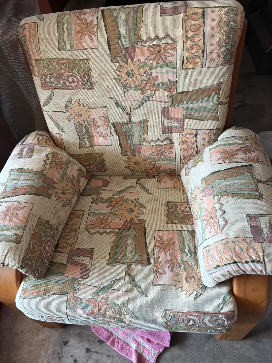 Floral Upholstered Armchair