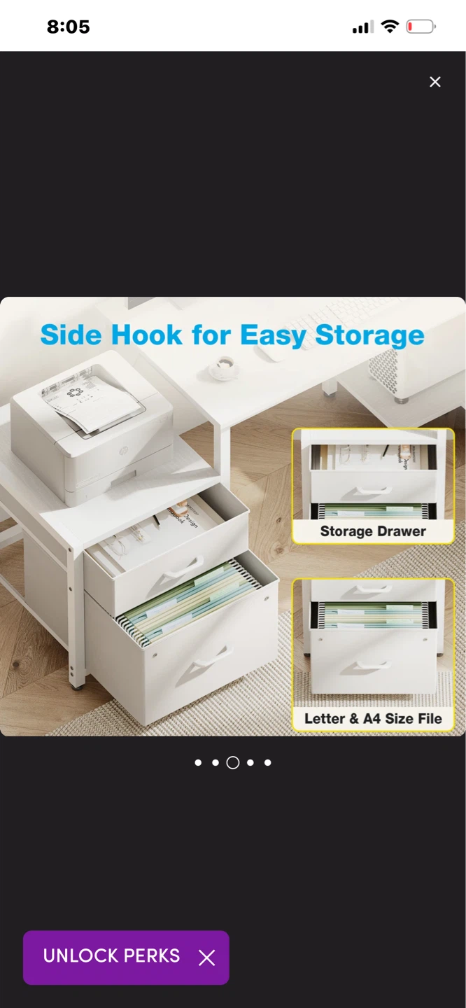 L-shaped Desk with Storage & Built-in Power Outlets - photo 5