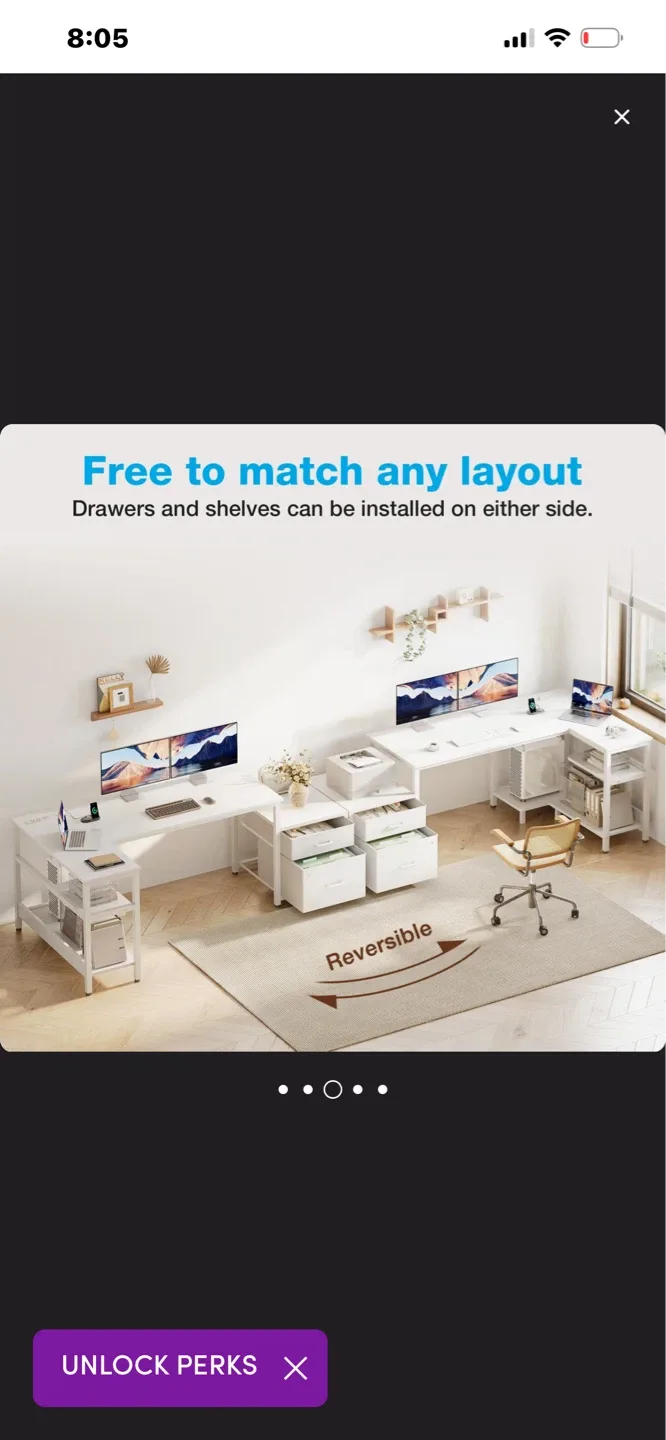 L-shaped Desk with Storage & Built-in Power Outlets - photo 3