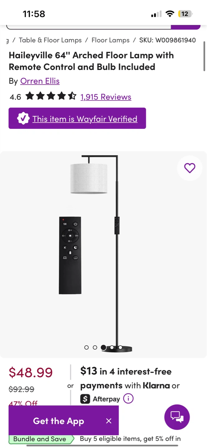 Arched Floor Lamp with Remote - photo 3