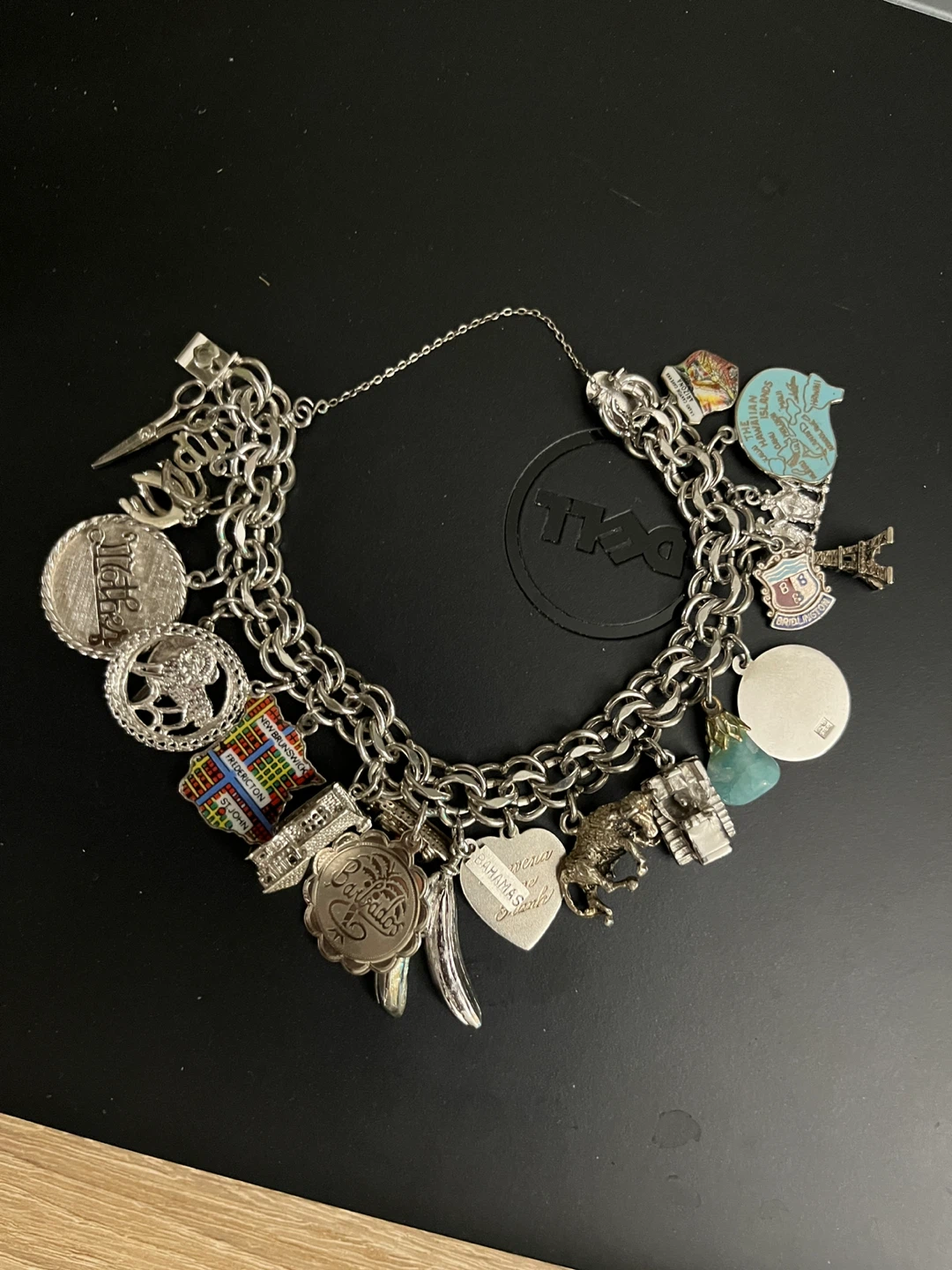 Sterling Silver Charm Bracelet with Travel Charms