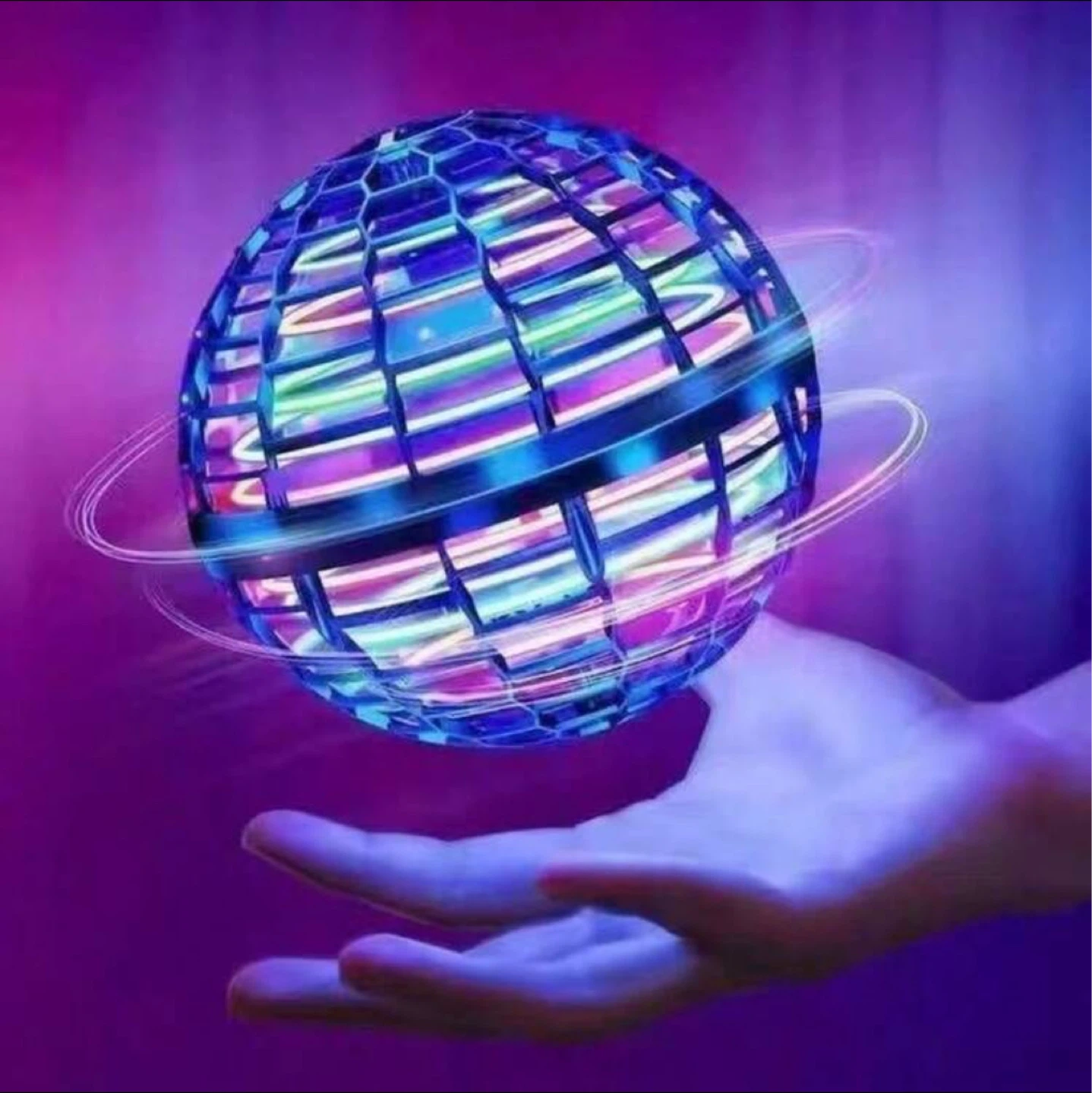LED Flying Orb Spinner – Hand Controlled Drone Ball 🔥
