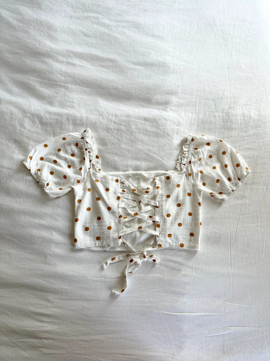 🆕 Urban Romantics Polka Dot Lace-Up Top Size Small - photo 2