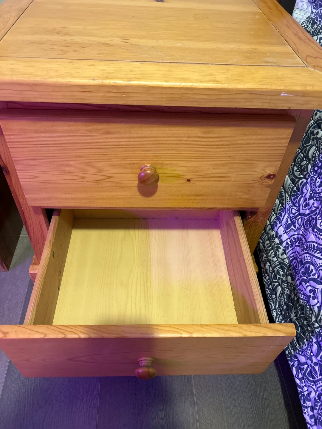 Solid Wood Nightstand - photo 4