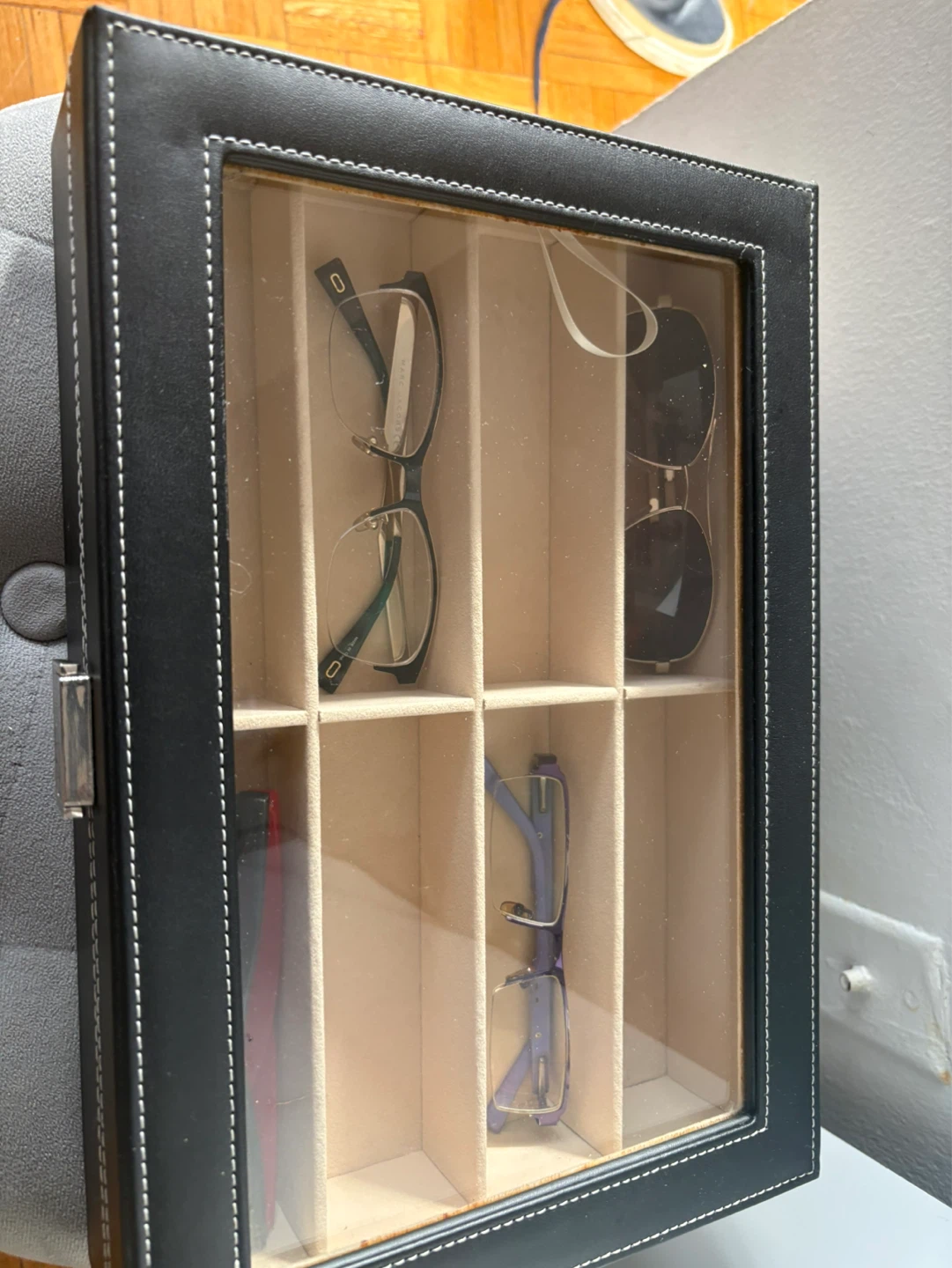 8-Slot Glasses Organizer Box (Glass Top) - photo 3