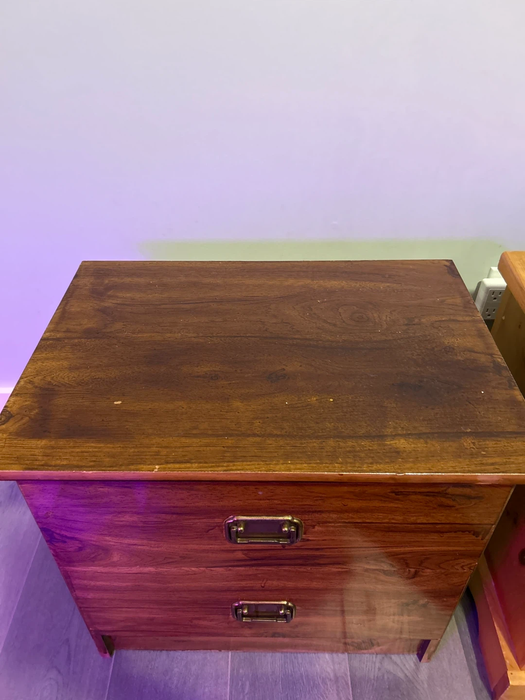 Wooden Two-Drawer Nightstand - photo 2