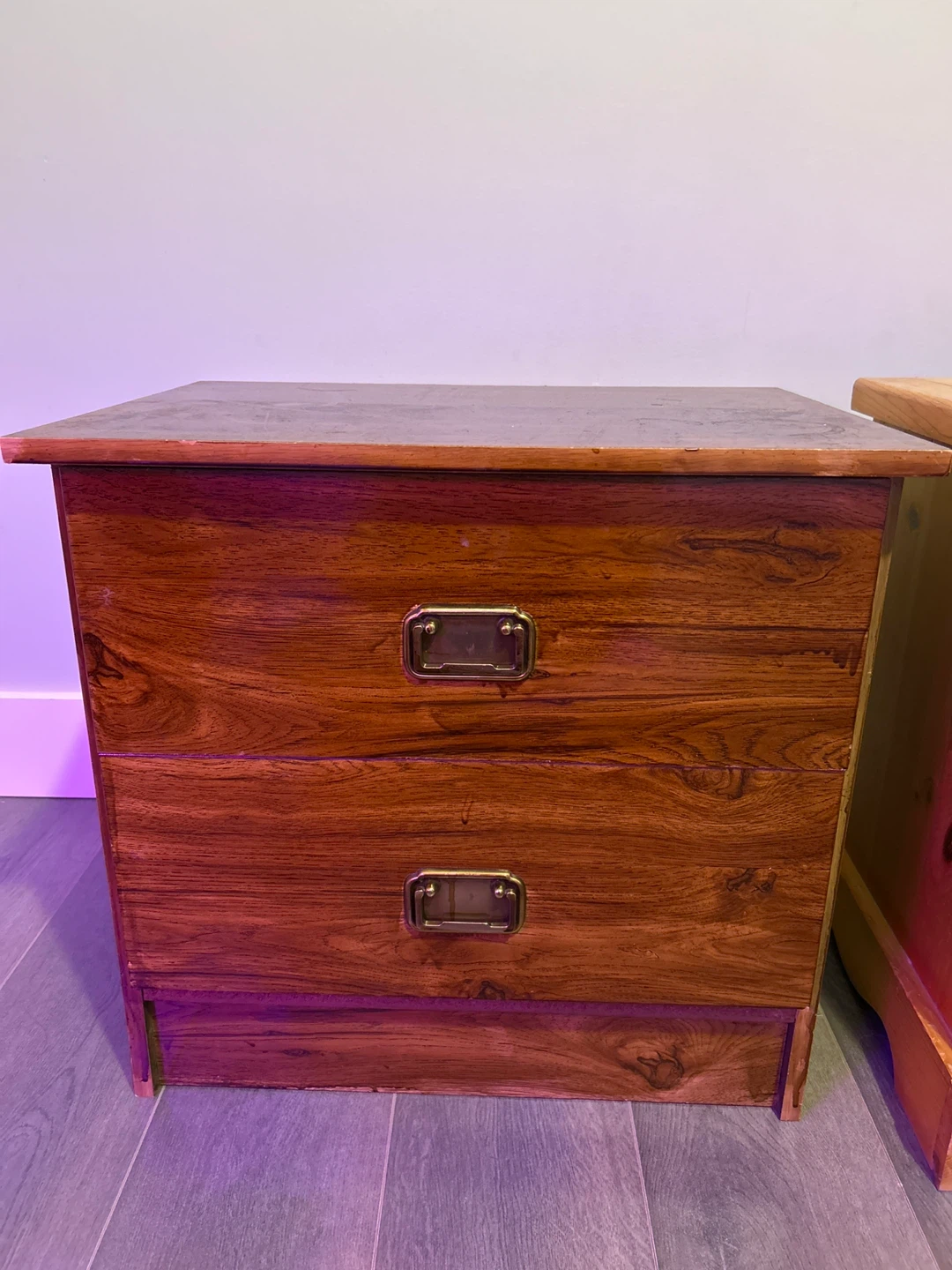 Wooden Two-Drawer Nightstand