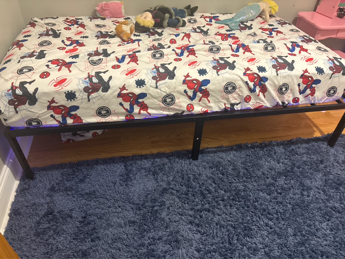 2 twin bed frames with led lights . Like new