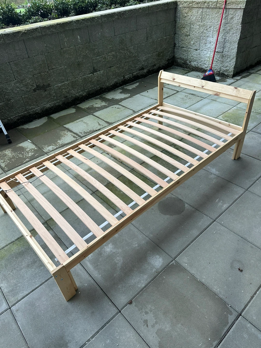 Wooden Twin Bed Frame with Slats - photo 2