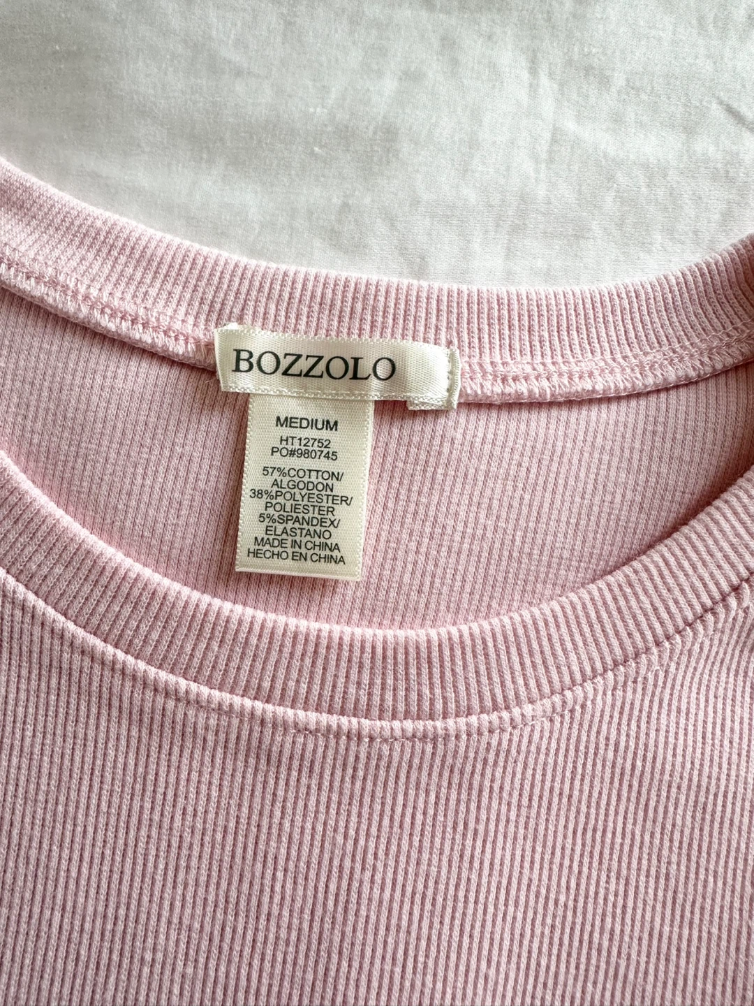 🆕 Pink Ribbed Crop T-Shirt Size Small - photo 3