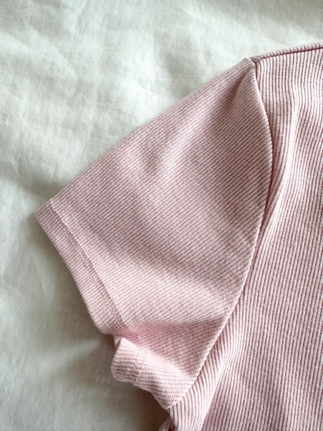 🆕 Pink Ribbed Crop T-Shirt Size Small - photo 2