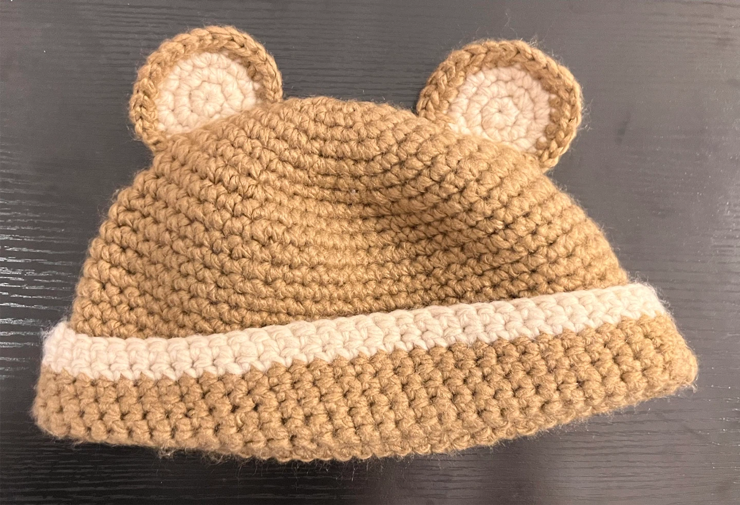 Hand-Crocheted Bear Ear Hat