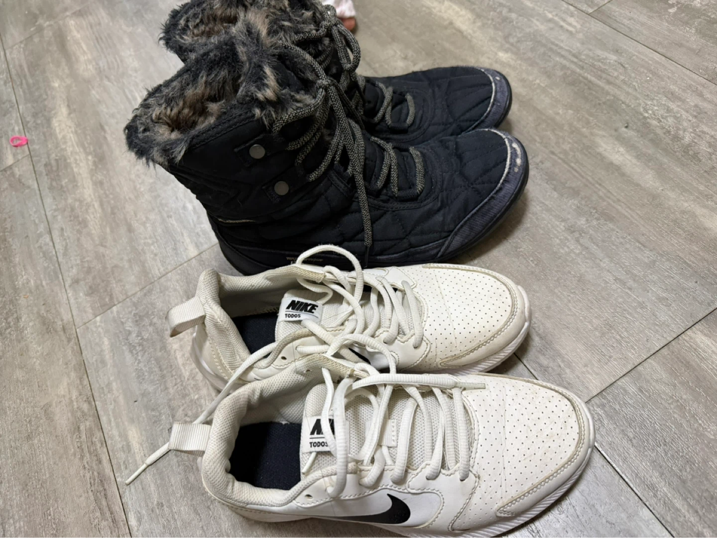 Nike White Athletic Shoes & Columbia Black Winter Boots - photo 2