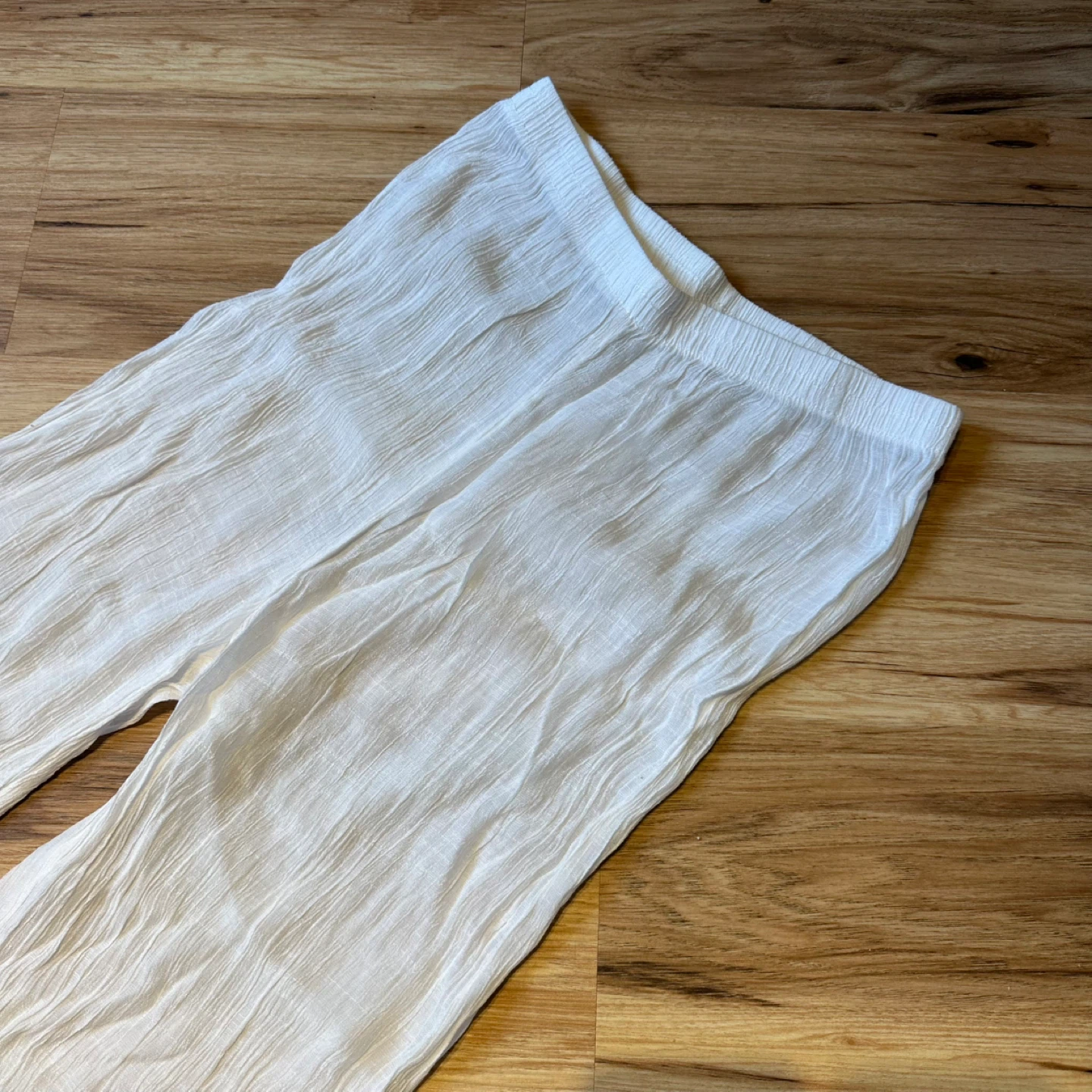 White Textured Beach Coverup Pants - photo 2