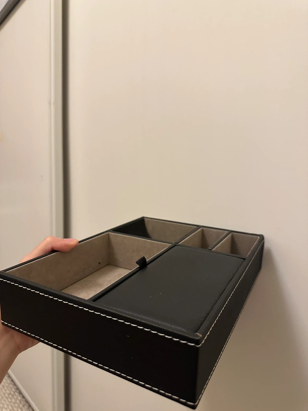 Black Faux Leather Tray Organizer - photo 2